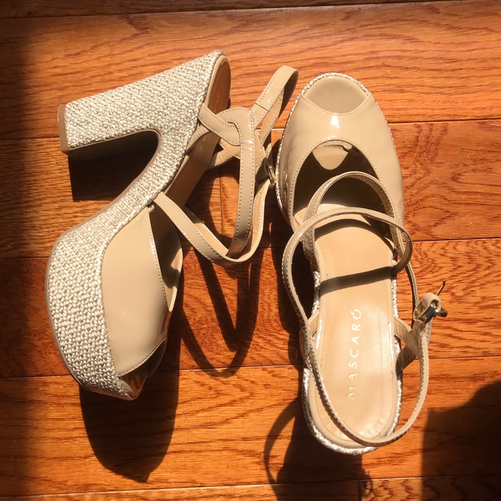 Mascaro platform nude heels